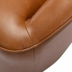 Barrel Swivel Chair Carmel Faux Leather - WOVENBYRD -Living Room Chairs store unnamed file 14589