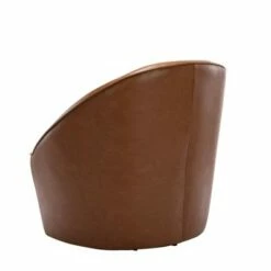 Barrel Swivel Chair Carmel Faux Leather - WOVENBYRD -Living Room Chairs store unnamed file 14594