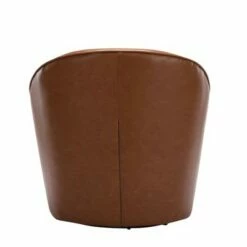Barrel Swivel Chair Carmel Faux Leather - WOVENBYRD -Living Room Chairs store unnamed file 14595