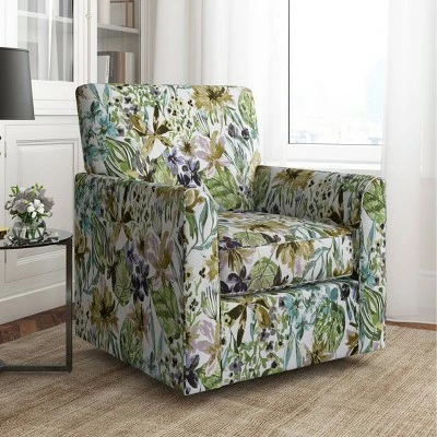 Pascal Modern Half Round Arm Swivel Club Chair Velvet - Handy Living Navy 5 Pascal Modern Half Round Arm Swivel Club Chair Velvet - Handy Living Navy - Image 3