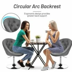 Costway Adjustable Bar Stool Swivel Vanity Accent Chair w/Round Tufted Back Grey 16 Costway Adjustable Bar Stool Swivel Vanity Accent Chair w/Round Tufted Back Grey -Living Room Chairs store unnamed file 14621