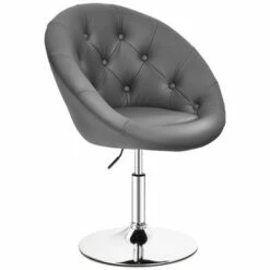 Costway Adjustable Bar Stool Swivel Vanity Accent Chair w/Round Tufted Back Grey 18 Costway Adjustable Bar Stool Swivel Vanity Accent Chair w/Round Tufted Back Grey -Living Room Chairs store unnamed file 14623
