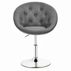 Costway Adjustable Bar Stool Swivel Vanity Accent Chair w/Round Tufted Back Grey 19 Costway Adjustable Bar Stool Swivel Vanity Accent Chair w/Round Tufted Back Grey -Living Room Chairs store unnamed file 14624