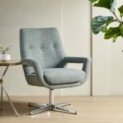 Ink+Ivy Daisy Swivel Chair Blue