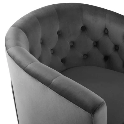 Prospect Tufted Performance Velvet Swivel Armchair - Modway Emerald 7 Prospect Tufted Performance Velvet Swivel Armchair - Modway Emerald - Image 5