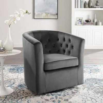 Prospect Tufted Performance Velvet Swivel Armchair - Modway Emerald 9 Prospect Tufted Performance Velvet Swivel Armchair - Modway Emerald - Image 7