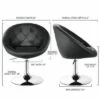 Costway Set of 2 Swivel Bar Stools Height Adjustable Round Tufted Back Bar Chairs Black