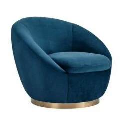 Yves Velvet Swivel Round Accent Chair - Armen Living Gray -Living Room Chairs store unnamed file 14662