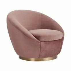 Yves Velvet Swivel Round Accent Chair - Armen Living Gray -Living Room Chairs store unnamed file 14663