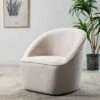 Barrel Swivel Chair Cream - WOVENBYRD