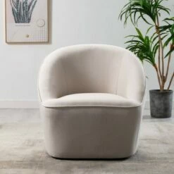 Barrel Swivel Chair Cream - WOVENBYRD 16 Barrel Swivel Chair Cream - WOVENBYRD -Living Room Chairs store unnamed file 14683