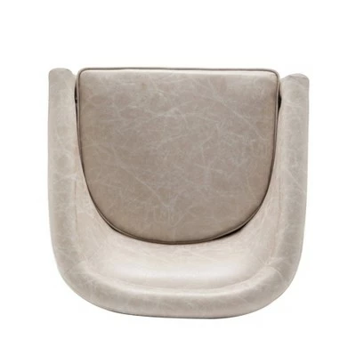 Classic Barrel Swivel Chair Distressed Tan Faux Leather - WOVENBYRD 4 Classic Barrel Swivel Chair Distressed Tan Faux Leather - WOVENBYRD - Image 3