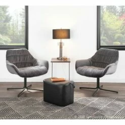 Wayne Contemporary Upholstered Lounge Chair - LumiSource Black/chartreuse -Living Room Chairs store unnamed file 14710