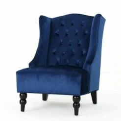Toddman High-Back New Velvet Club Chair - Christopher Knight Home Navy 10 Toddman High-Back New Velvet Club Chair - Christopher Knight Home Navy -Living Room Chairs store unnamed file 14718