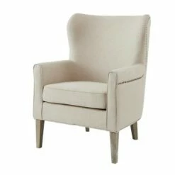 Madison Park Donner Accent Wingback Chair Natural -Living Room Chairs store unnamed file 14729
