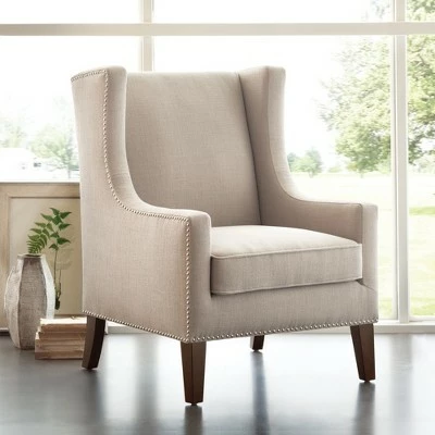 Madison Park Colette Wing Chair Linen 3 Madison Park Colette Wing Chair Linen