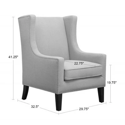 Madison Park Colette Wing Chair Linen 7 Madison Park Colette Wing Chair Linen - Image 5