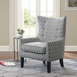 Madison Park Carissa Shelter Wing Chair - Gray -Living Room Chairs store unnamed file 14785
