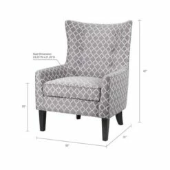 Madison Park Carissa Shelter Wing Chair - Gray -Living Room Chairs store unnamed file 14786