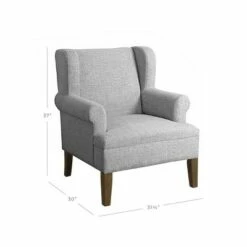 Emerson Wingback Accent Chair - HomePop Marled Grey