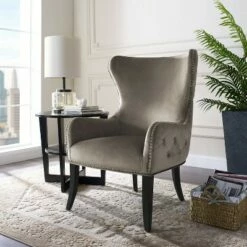 Salem Round Back Chair - Linon Beige -Living Room Chairs store unnamed file 14810