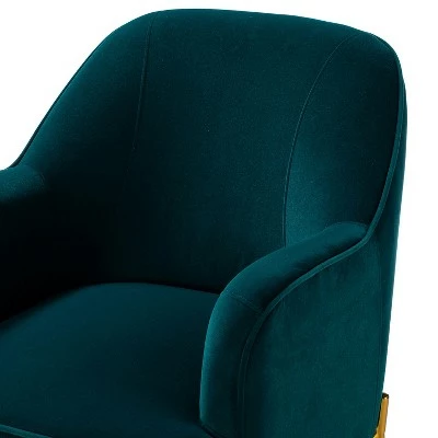 Odo Upholstered Accent Arm Chair Velvet | Karat Home 4 Odo Upholstered Accent Arm Chair Velvet | Karat Home - Image 2