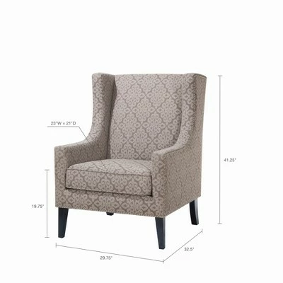 Madison Park Colette Wing Chair Navy 7 Madison Park Colette Wing Chair Navy - Image 5