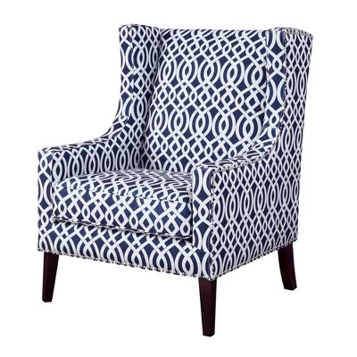Madison Park Colette Wing Chair Navy 9 Madison Park Colette Wing Chair Navy - Image 7