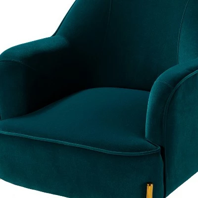 Odo Upholstered Accent Arm Chair Velvet | Karat Home 7 Odo Upholstered Accent Arm Chair Velvet | Karat Home - Image 5