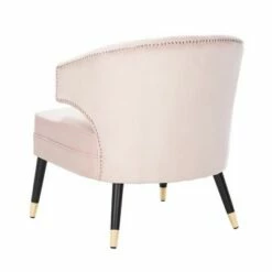 Stazia Wingback Accent Chair Pale Pink/Black - Safavieh -Living Room Chairs store unnamed file 14858