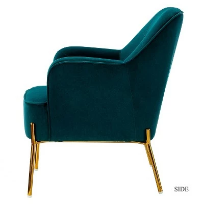 Odo Upholstered Accent Arm Chair Velvet | Karat Home 9 Odo Upholstered Accent Arm Chair Velvet | Karat Home - Image 7