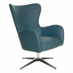 Wilma Swivel Armchair with 4 Star Aluminum Base Dillon Faux Leather - OSP Home Furnishings Stratus -Living Room Chairs store unnamed file 14871
