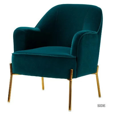 Odo Upholstered Accent Arm Chair Velvet | Karat Home 12 Odo Upholstered Accent Arm Chair Velvet | Karat Home - Image 10