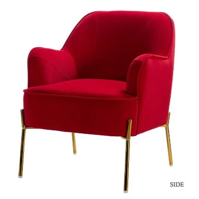 Odo Upholstered Accent Arm Chair Velvet | Karat Home 16 Odo Upholstered Accent Arm Chair Velvet | Karat Home - Image 14