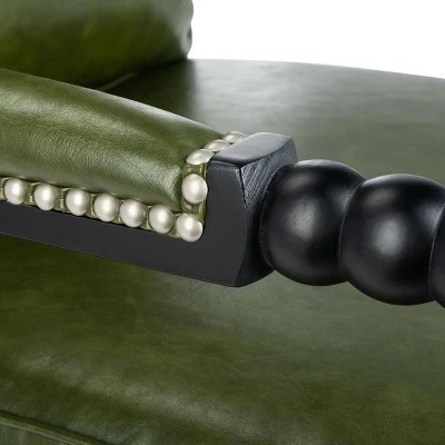 Annabelle Leather Armchair Forest Green - Safavieh 10 Annabelle Leather Armchair Forest Green - Safavieh - Image 8