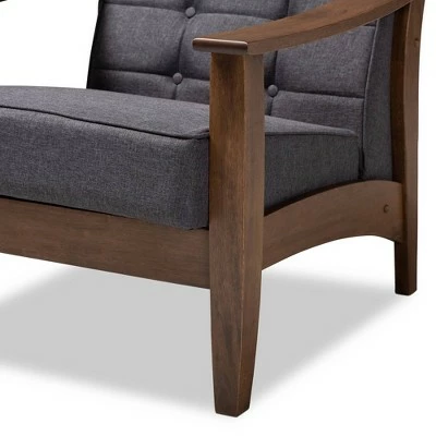 Larsen Walnut Wood Lounge Chair Gray - Baxton Studio 3 Larsen Walnut Wood Lounge Chair Gray - Baxton Studio