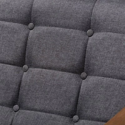 Larsen Walnut Wood Lounge Chair Gray - Baxton Studio 4 Larsen Walnut Wood Lounge Chair Gray - Baxton Studio - Image 2