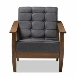 Larsen Walnut Wood Lounge Chair Gray - Baxton Studio 12 Larsen Walnut Wood Lounge Chair Gray - Baxton Studio -Living Room Chairs store unnamed file 1555
