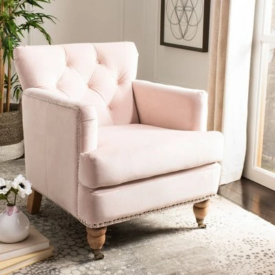 Colin Tufted Club Chair Blush Pink/White Wash - Safavieh 3 Colin Tufted Club Chair Blush Pink/White Wash - Safavieh