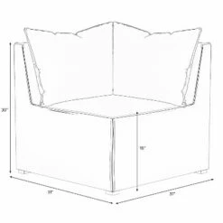 French Seamed Corner Chair Oblong Mustard - Project 62™ -Living Room Chairs store unnamed file 1583