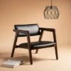 Éclair Mid-Century Leather Chair Black/Brown - Safavieh -Living Room Chairs store unnamed file 1598