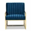 Janelle Velvet Fabric Upholstered Living Room Accent Chair Royal Blue/Gold - Baxton Studio -Living Room Chairs store unnamed file 1611