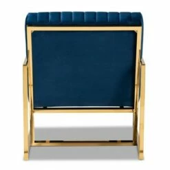 Janelle Velvet Fabric Upholstered Living Room Accent Chair Royal Blue/Gold - Baxton Studio -Living Room Chairs store unnamed file 1613