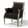 Georgette Velvet Upholstered Armchair Brown/Gray - Baxton Studio -Living Room Chairs store unnamed file 1639