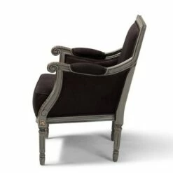 Georgette Velvet Upholstered Armchair Brown/Gray - Baxton Studio -Living Room Chairs store unnamed file 1645