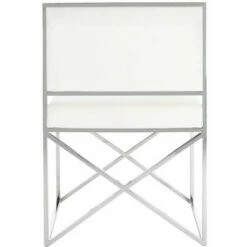 Kian Velvet Directors Chair - White/Silver - Safavieh -Living Room Chairs store unnamed file 1675