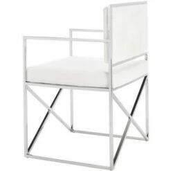 Kian Velvet Directors Chair - White/Silver - Safavieh -Living Room Chairs store unnamed file 1676