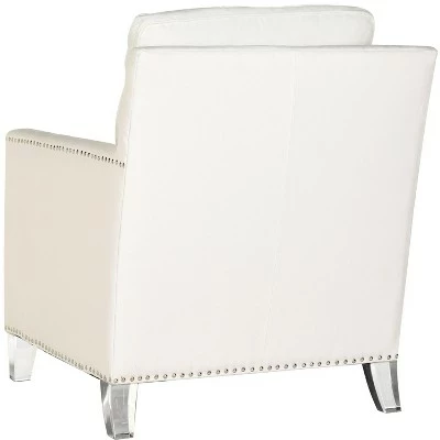 Hollywood Glam Tufted Acrylic White Club Chair W/ Silver Nail Heads - White/Clear - Safavieh 5 Hollywood Glam Tufted Acrylic White Club Chair W/ Silver Nail Heads - White/Clear - Safavieh - Image 3
