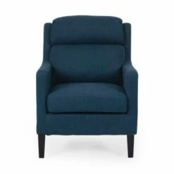 Bucklin Contemporary Pillow Tufted Fabric Club Chair - Christopher Knight Home Navy Blue/dark Brown -Living Room Chairs store unnamed file 1711