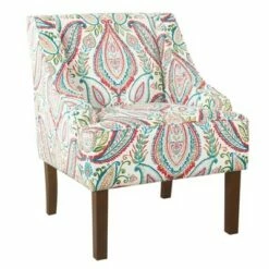 Swoop Accent Armchair - HomePop Bold Paisley -Living Room Chairs store unnamed file 175